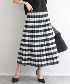 Maison de CINQ / メゾン ドゥ サンク ロング・マキシ丈スカート | 【小さいサイズ】[洗える]シアーチェックストライプ柄リバーシブルスカート