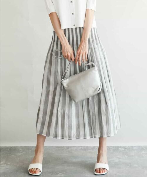 Maison de CINQ / メゾン ドゥ サンク ロング・マキシ丈スカート | 【小さいサイズ】[洗える]シアーチェックストライプ柄リバーシブルスカート | 詳細19