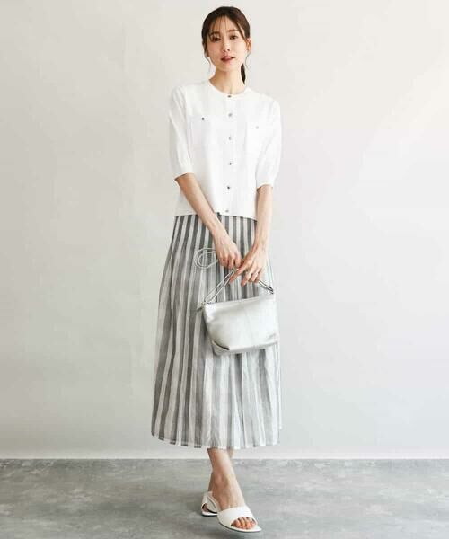 Maison de CINQ / メゾン ドゥ サンク ロング・マキシ丈スカート | 【小さいサイズ】[洗える]シアーチェックストライプ柄リバーシブルスカート | 詳細22