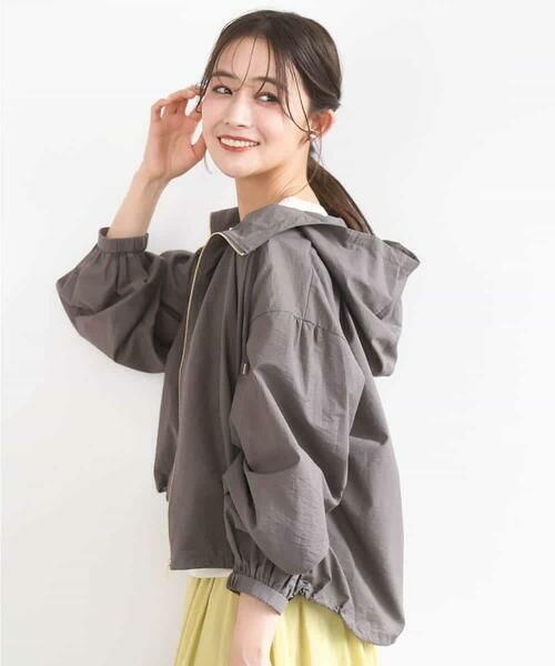 Maison de CINQ / メゾン ドゥ サンク その他アウター | 【小さいサイズ】[洗える]フーデットライトブルゾン（ブラウン）