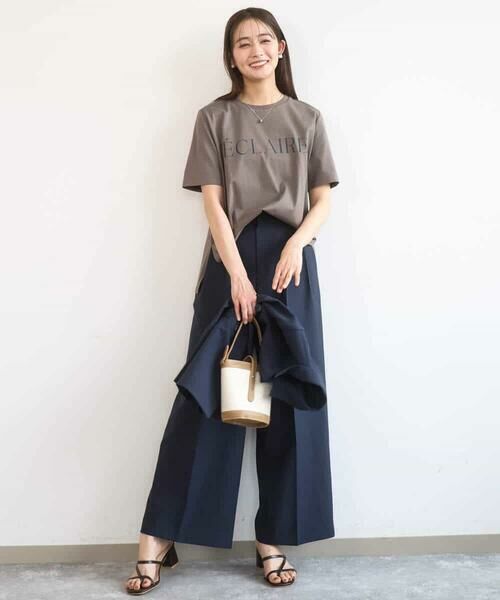 Maison de CINQ / メゾン ドゥ サンク カットソー | 【小さいサイズ】ニュアンス配色コットンロゴTシャツ/洗濯機で洗える | 詳細15