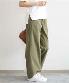 Maison de CINQ / メゾン ドゥ サンク チノ・ワークパンツ | 【小さいサイズ】コットンライクストレッチワイドパンツ/抗ピリング/洗濯機で洗える