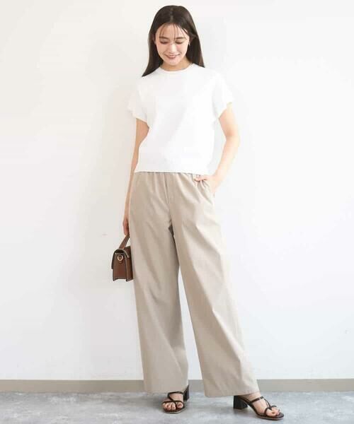 Maison de CINQ / メゾン ドゥ サンク チノ・ワークパンツ | 【小さいサイズ】コットンライクストレッチワイドパンツ/抗ピリング/洗濯機で洗える | 詳細11