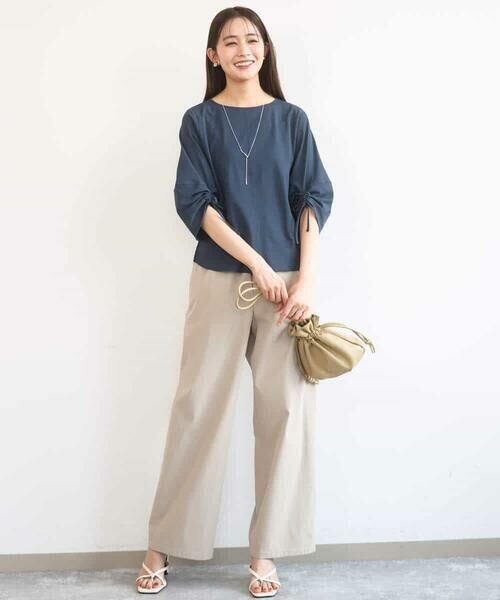 Maison de CINQ / メゾン ドゥ サンク チノ・ワークパンツ | 【小さいサイズ】コットンライクストレッチワイドパンツ/抗ピリング/洗濯機で洗える | 詳細16