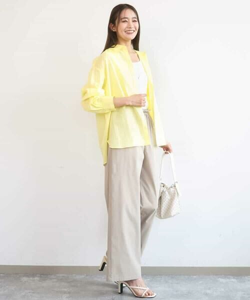 Maison de CINQ / メゾン ドゥ サンク チノ・ワークパンツ | 【小さいサイズ】コットンライクストレッチワイドパンツ/抗ピリング/洗濯機で洗える | 詳細25