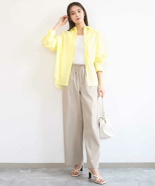 Maison de CINQ / メゾン ドゥ サンク チノ・ワークパンツ | 【小さいサイズ】コットンライクストレッチワイドパンツ/抗ピリング/洗濯機で洗える | 詳細26