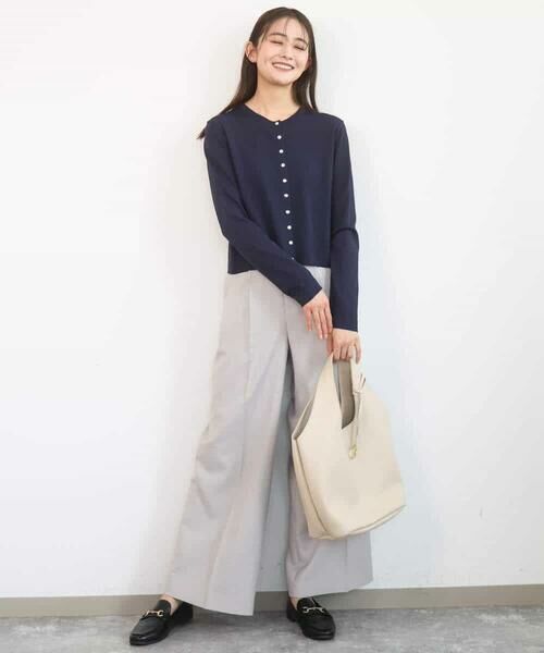 Maison de CINQ / メゾン ドゥ サンク チノ・ワークパンツ | 【小さいサイズ】[UVカット/接触冷感/速乾/洗える]バイオヴィンテージツイル ワイドストレートパンツ | 詳細21