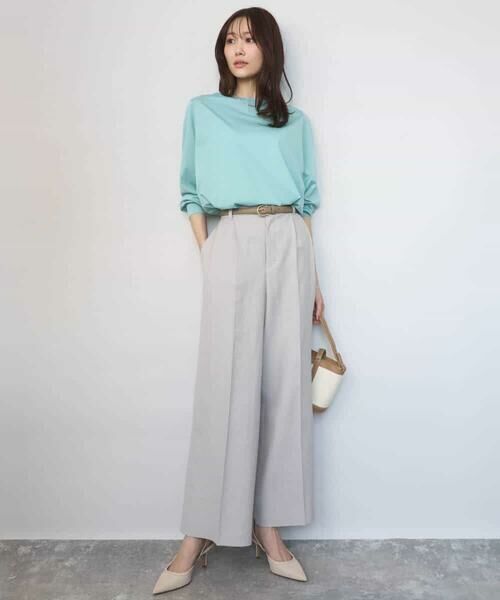 Maison de CINQ / メゾン ドゥ サンク チノ・ワークパンツ | 【小さいサイズ】[UVカット/接触冷感/速乾/洗える]バイオヴィンテージツイル ワイドストレートパンツ | 詳細26