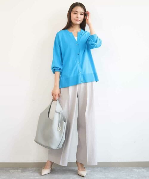 Maison de CINQ / メゾン ドゥ サンク チノ・ワークパンツ | 【小さいサイズ】[UVカット/接触冷感/速乾/洗える]バイオヴィンテージツイル ワイドストレートパンツ | 詳細6