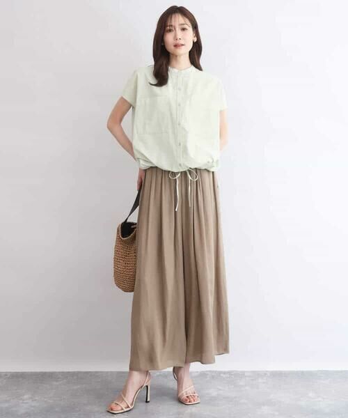 Maison de CINQ / メゾン ドゥ サンク その他パンツ | 【小さいサイズ】[UVカット/接触冷感/洗える]サテンワイドパンツ | 詳細12