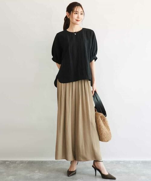 Maison de CINQ / メゾン ドゥ サンク その他パンツ | 【小さいサイズ】[UVカット/接触冷感/洗える]サテンワイドパンツ | 詳細4