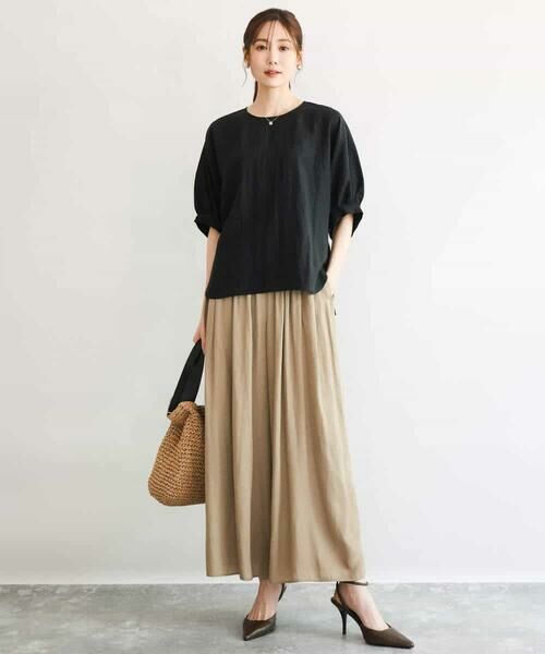 Maison de CINQ / メゾン ドゥ サンク その他パンツ | 【小さいサイズ】[UVカット/接触冷感/洗える]サテンワイドパンツ | 詳細5