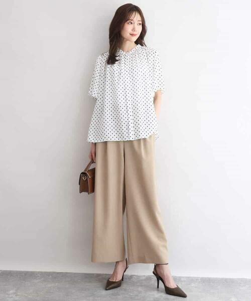 Maison de CINQ / メゾン ドゥ サンク チノ・ワークパンツ | 【小さいサイズ】[洗える]リネンライクストレッチ ストレートワイドパンツ | 詳細19