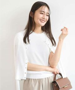 Maison de CINQ / メゾン ドゥ サンク カーディガン・ボレロ | 【小さいサイズ】ドット釦ニットカーディガン/接触冷感/UVカット/洗える