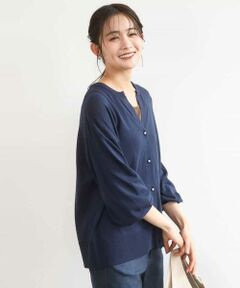 Maison de CINQ / メゾン ドゥ サンク カーディガン・ボレロ | 【小さいサイズ】キーネックカーディガン/接触冷感/UVカット/洗える