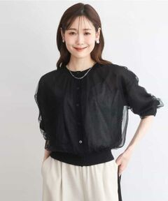 Maison de CINQ / メゾン ドゥ サンク カーディガン・ボレロ | 【小さいサイズ】[洗える]チュールシアーニットカーディガン