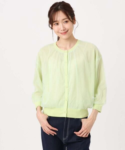 Maison de CINQ / メゾン ドゥ サンク カーディガン・ボレロ | 【小さいサイズ】[洗える]チュールシアーニットカーディガン | 詳細10