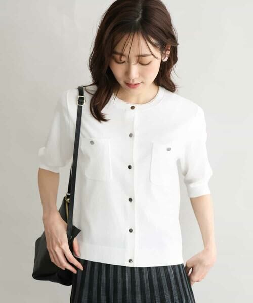 Maison de CINQ / メゾン ドゥ サンク カーディガン・ボレロ | 【小さいサイズ】[UVカット/接触冷感/洗える]コンパクトニットカーディガン（ホワイト）