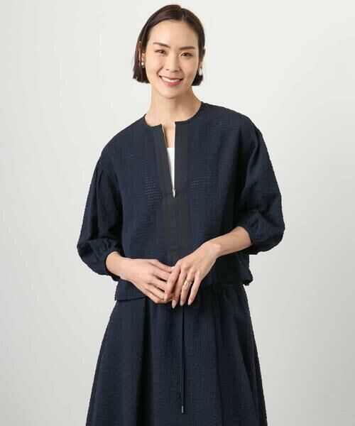 Maison de CINQ / メゾン ドゥ サンク シャツ・ブラウス | [小さいサイズ][セットアップ対応]ワッフルノーカラーブルゾン | 詳細10