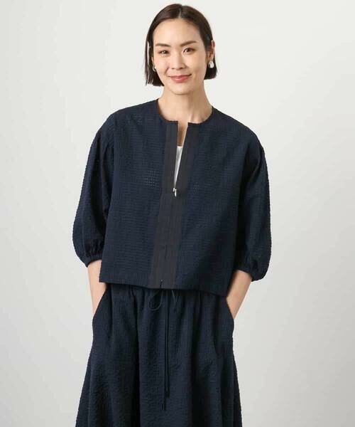 Maison de CINQ / メゾン ドゥ サンク シャツ・ブラウス | [小さいサイズ][セットアップ対応]ワッフルノーカラーブルゾン | 詳細11