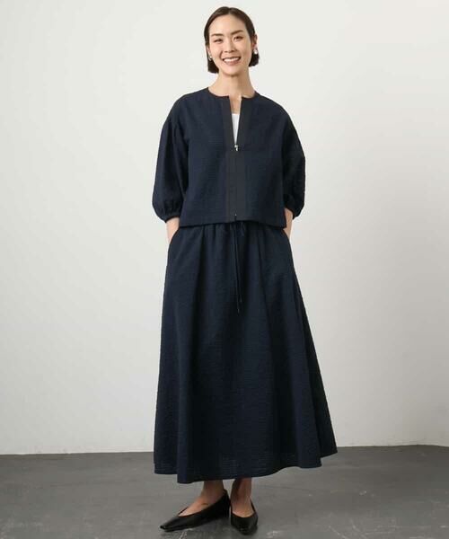 Maison de CINQ / メゾン ドゥ サンク シャツ・ブラウス | [小さいサイズ][セットアップ対応]ワッフルノーカラーブルゾン | 詳細15