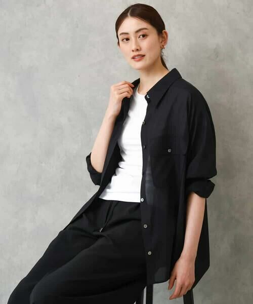 Maison de CINQ / メゾン ドゥ サンク シャツ・ブラウス | [小さいサイズ]シアーツイルオーバーシャツ | 詳細12