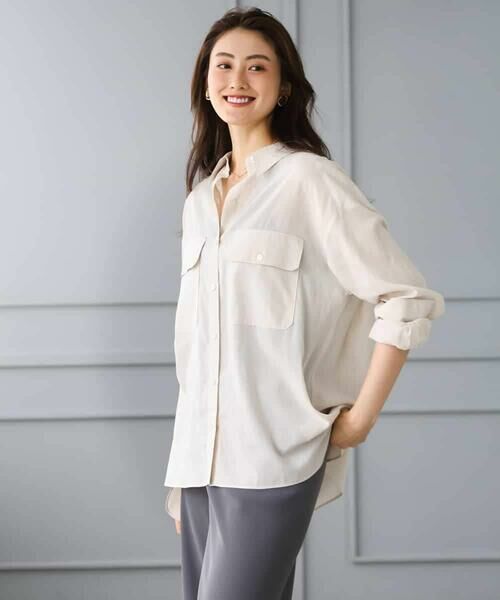 Maison de CINQ / メゾン ドゥ サンク シャツ・ブラウス | [小さいサイズ]シアーツイルオーバーシャツ | 詳細23