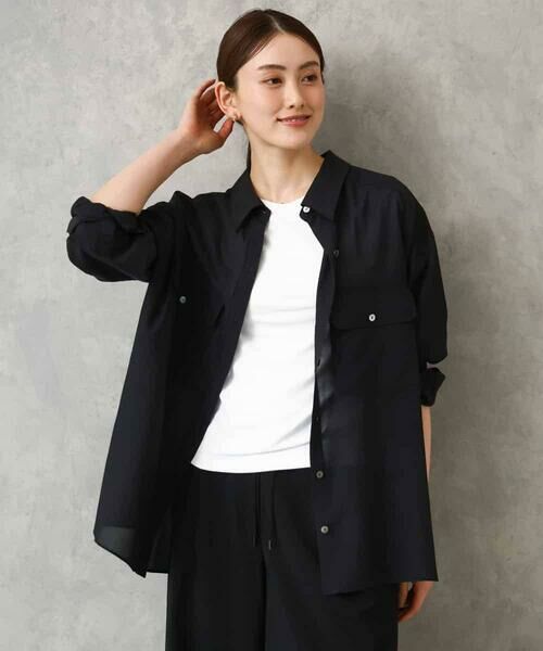 Maison de CINQ / メゾン ドゥ サンク シャツ・ブラウス | [小さいサイズ]シアーツイルオーバーシャツ | 詳細7