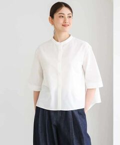 Maison de CINQ / メゾン ドゥ サンク シャツ・ブラウス | [小さいサイズ]バンドカラーテントラインシャツ