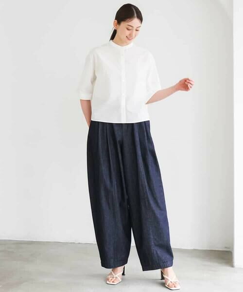 Maison de CINQ / メゾン ドゥ サンク シャツ・ブラウス | [小さいサイズ]バンドカラーテントラインシャツ | 詳細12