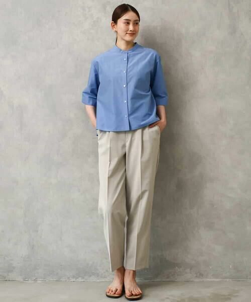 Maison de CINQ / メゾン ドゥ サンク シャツ・ブラウス | [小さいサイズ]バンドカラーテントラインシャツ | 詳細3