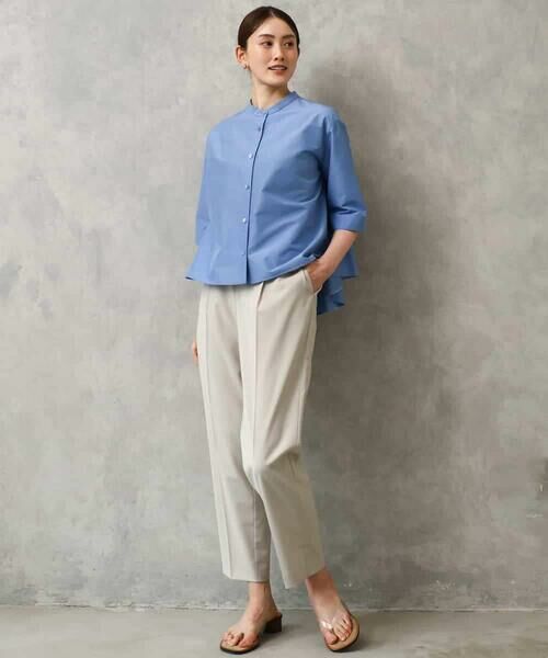 Maison de CINQ / メゾン ドゥ サンク シャツ・ブラウス | [小さいサイズ]バンドカラーテントラインシャツ | 詳細4