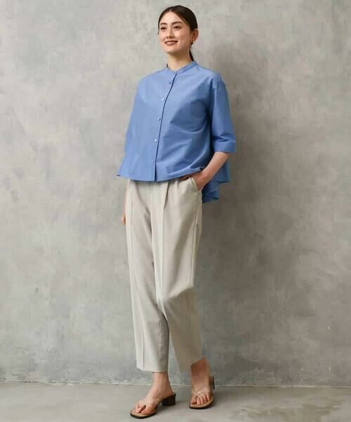 Maison de CINQ / メゾン ドゥ サンク シャツ・ブラウス | [小さいサイズ]バンドカラーテントラインシャツ | 詳細5