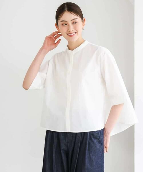 Maison de CINQ / メゾン ドゥ サンク シャツ・ブラウス | [小さいサイズ]バンドカラーテントラインシャツ | 詳細6