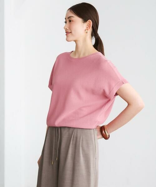 Maison de CINQ / メゾン ドゥ サンク ニット・セーター | [小さいサイズ]ホールガーメント(R)フレンチスリーブニット（ピンク）