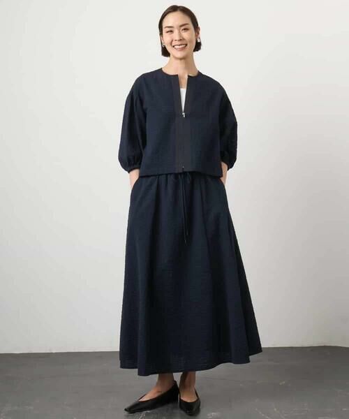 Maison de CINQ / メゾン ドゥ サンク ロング・マキシ丈スカート | [小さいサイズ][セットアップ対応/リラックスボトム]ワッフルギャザースカート | 詳細11