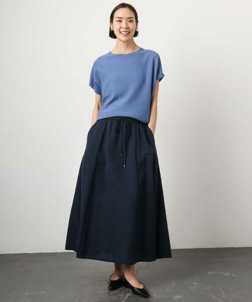 Maison de CINQ / メゾン ドゥ サンク ロング・マキシ丈スカート | [小さいサイズ][セットアップ対応/リラックスボトム]ワッフルギャザースカート | 詳細12