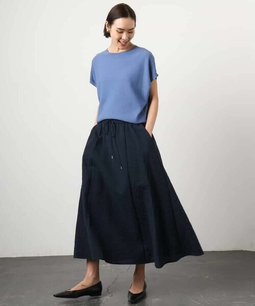 Maison de CINQ / メゾン ドゥ サンク ロング・マキシ丈スカート | [小さいサイズ][セットアップ対応/リラックスボトム]ワッフルギャザースカート | 詳細13