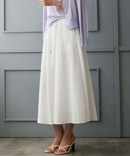 Maison de CINQ / メゾン ドゥ サンク ロング・マキシ丈スカート | [小さいサイズ][セットアップ対応/リラックスボトム]ワッフルギャザースカート | 詳細2