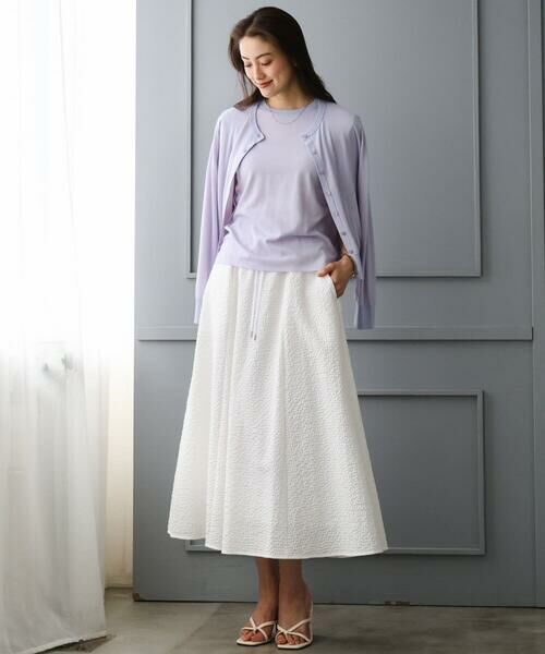 Maison de CINQ / メゾン ドゥ サンク ロング・マキシ丈スカート | [小さいサイズ][セットアップ対応/リラックスボトム]ワッフルギャザースカート | 詳細3