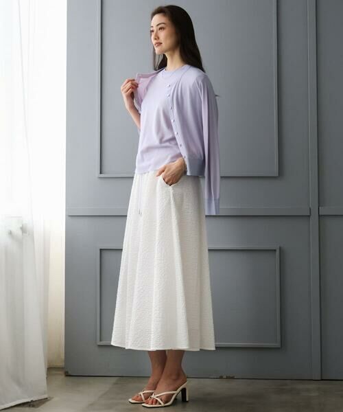 Maison de CINQ / メゾン ドゥ サンク ロング・マキシ丈スカート | [小さいサイズ][セットアップ対応/リラックスボトム]ワッフルギャザースカート | 詳細4