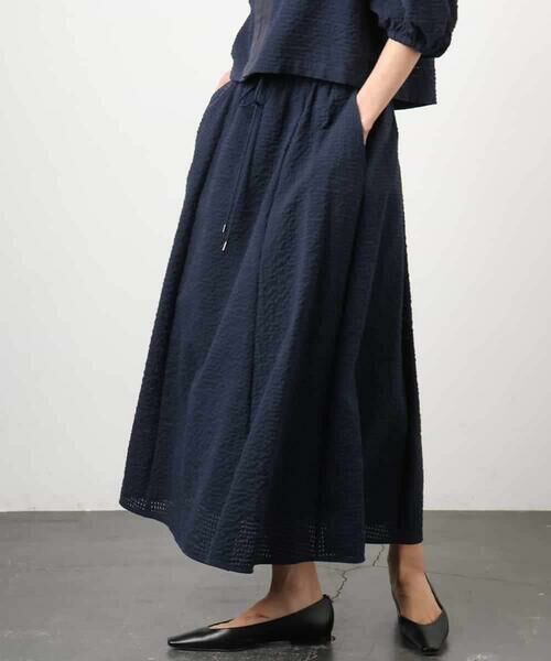 Maison de CINQ / メゾン ドゥ サンク ロング・マキシ丈スカート | [小さいサイズ][セットアップ対応/リラックスボトム]ワッフルギャザースカート | 詳細7