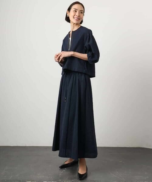 Maison de CINQ / メゾン ドゥ サンク ロング・マキシ丈スカート | [小さいサイズ][セットアップ対応/リラックスボトム]ワッフルギャザースカート | 詳細9