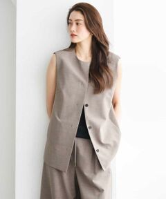 Maison de CINQ / メゾン ドゥ サンク ベスト | [小さいサイズ][セットアップ対応]ノーカラージレ