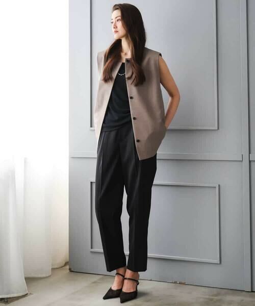 Maison de CINQ / メゾン ドゥ サンク ベスト | [小さいサイズ][セットアップ対応]ノーカラージレ | 詳細27