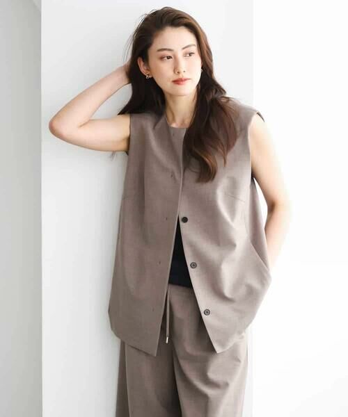 Maison de CINQ / メゾン ドゥ サンク ベスト | [小さいサイズ][セットアップ対応]ノーカラージレ | 詳細9