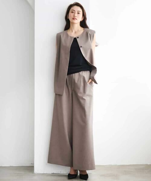 Maison de CINQ / メゾン ドゥ サンク その他パンツ | [小さいサイズ][セットアップ対応/リラックスボトム]ドローストリングワイドパンツ | 詳細16