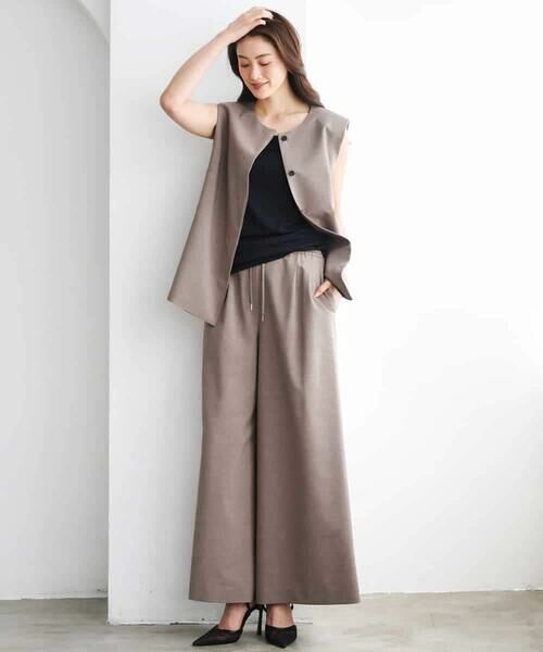 Maison de CINQ / メゾン ドゥ サンク その他パンツ | [小さいサイズ][セットアップ対応/リラックスボトム]ドローストリングワイドパンツ | 詳細17