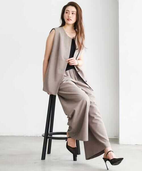 Maison de CINQ / メゾン ドゥ サンク その他パンツ | [小さいサイズ][セットアップ対応/リラックスボトム]ドローストリングワイドパンツ | 詳細18