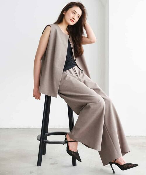 Maison de CINQ / メゾン ドゥ サンク その他パンツ | [小さいサイズ][セットアップ対応/リラックスボトム]ドローストリングワイドパンツ | 詳細19